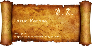 Mazur Kadosa névjegykártya